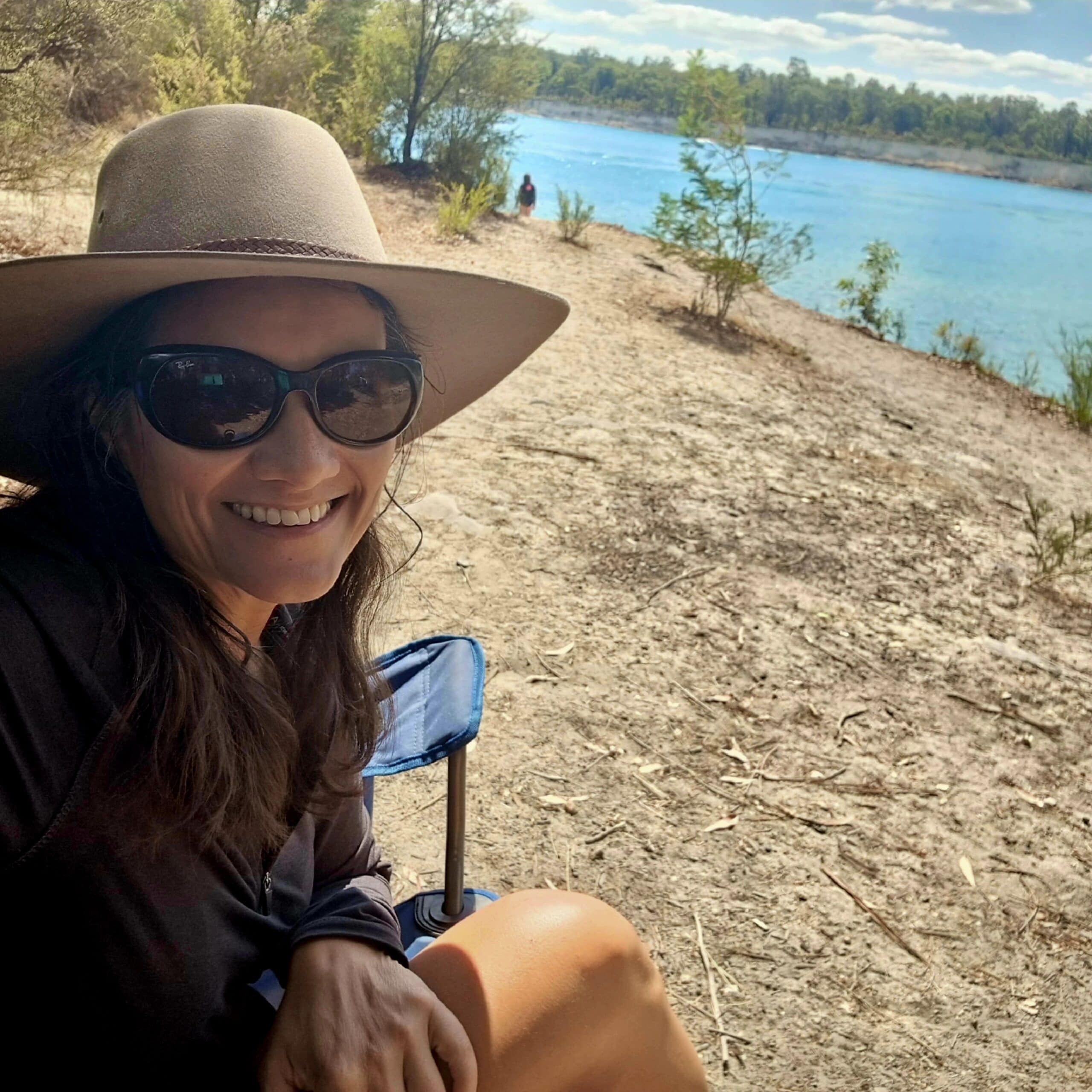 me as a solo traveller at Stockton Dam Western Australia